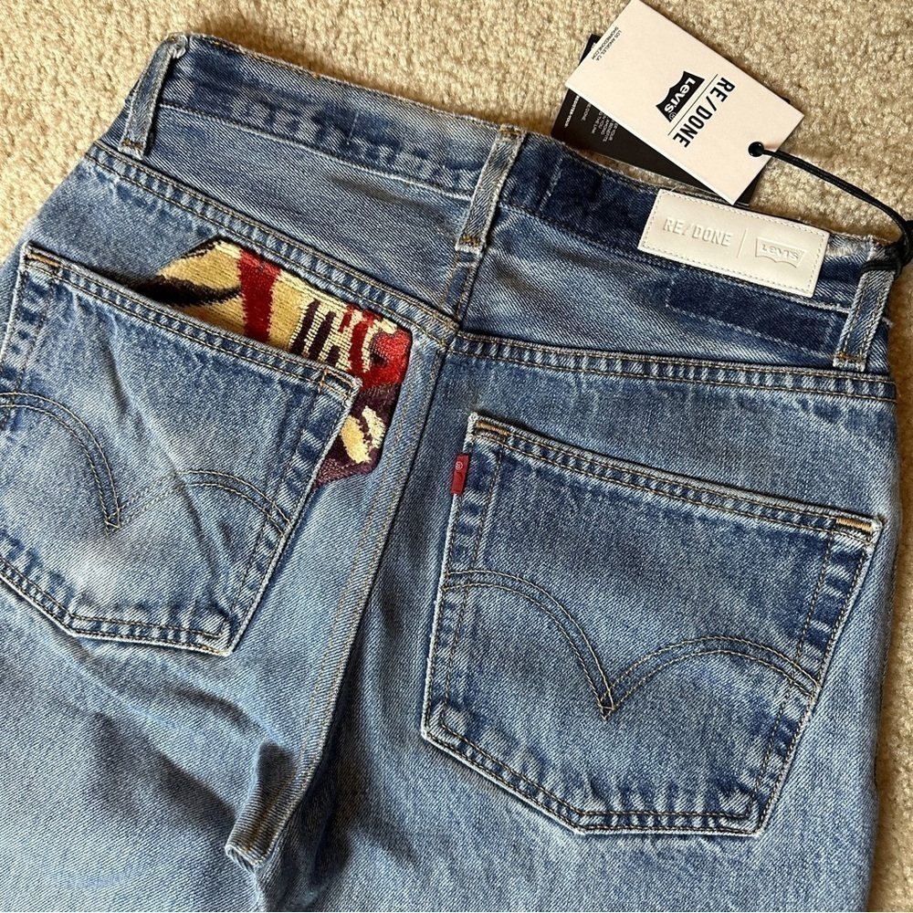 Re/Done X Levi’s 70’s Repaired Patchwork Jeans Si… - image 4